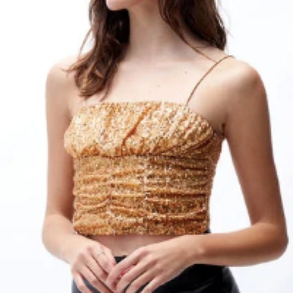 Free People Gold Sequin Camisole - Picture 3 of 10